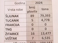 Pretovarene količine robe na vodi u 2024. godini 